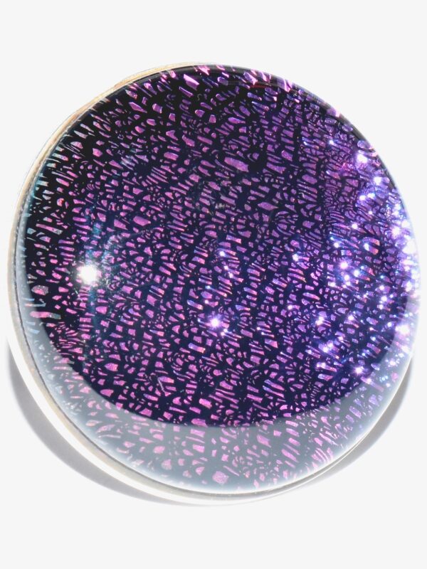 Sortija de cristal dicroico tonos amarillo y  morado