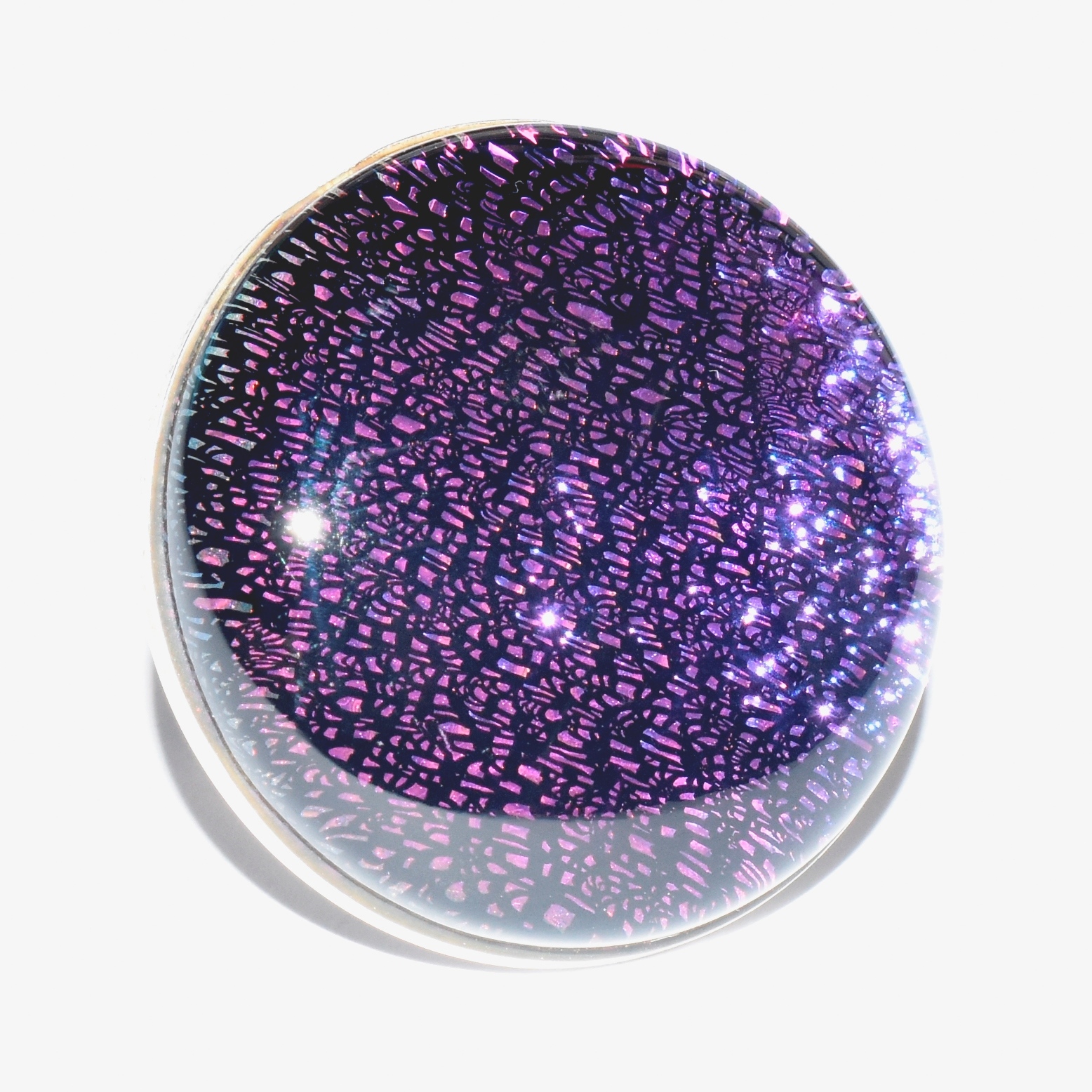 Sortija de cristal dicroico tonos amarillo y  morado