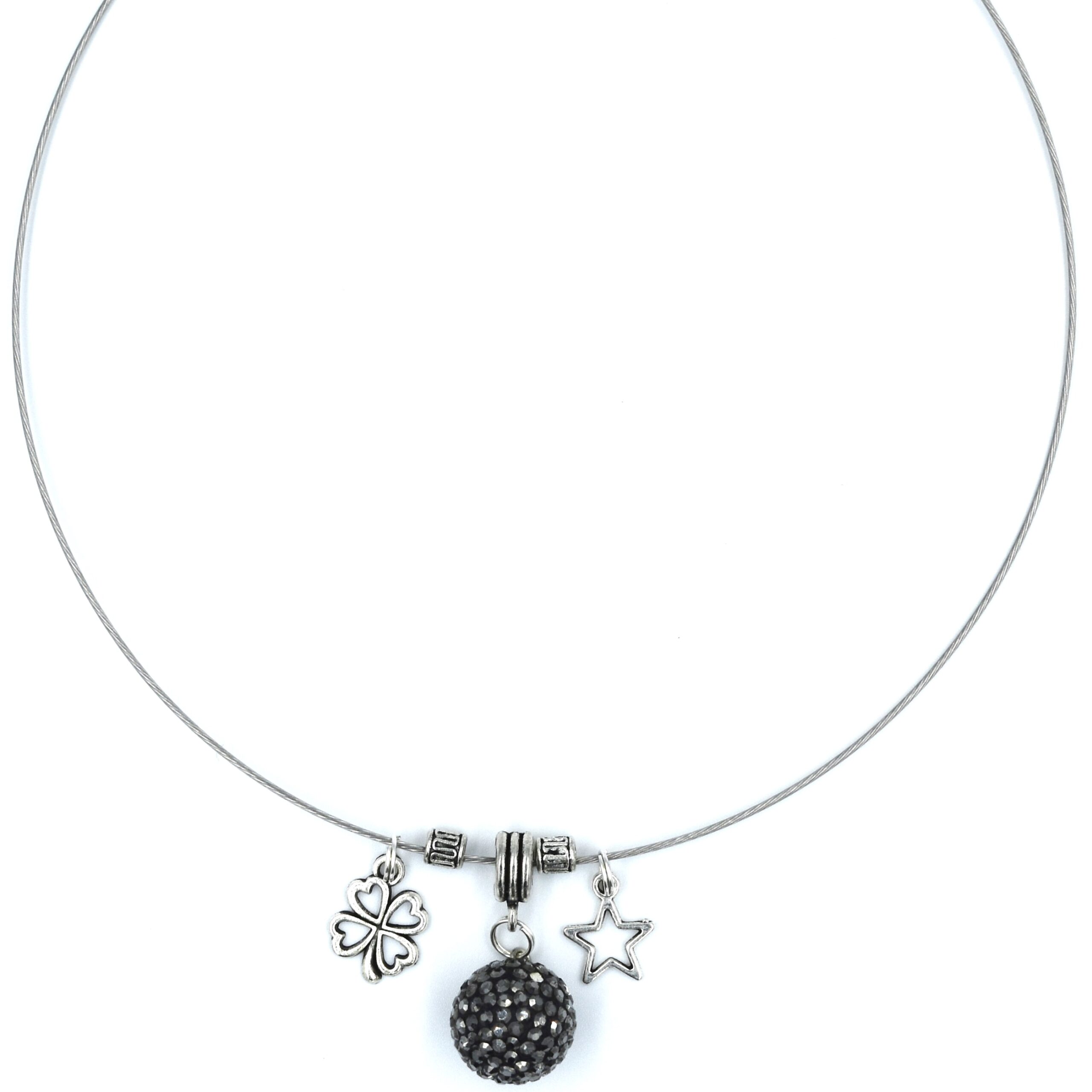 Gargantilla de acero con charms de inox