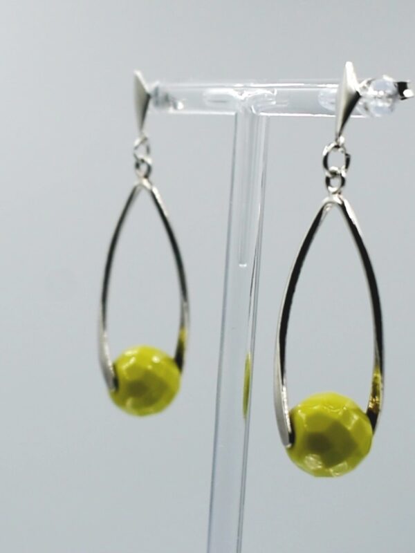 Pendientes midi de plata 925 con cristal checo color olivina opaco