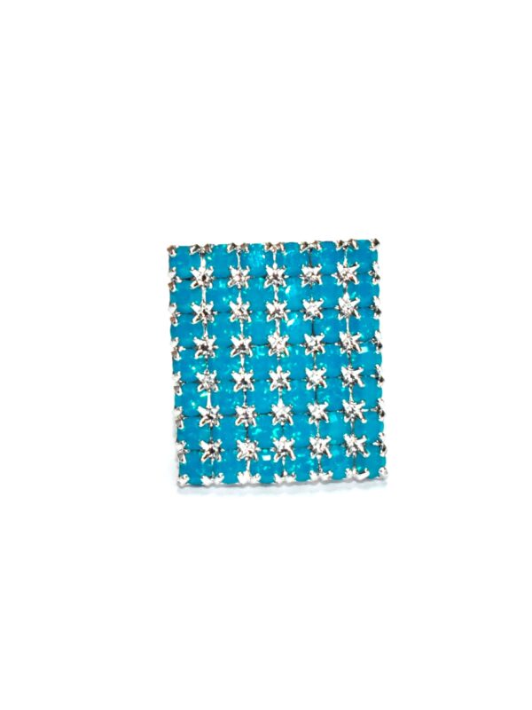 Sortija de cristal austriaco color azul Caribe