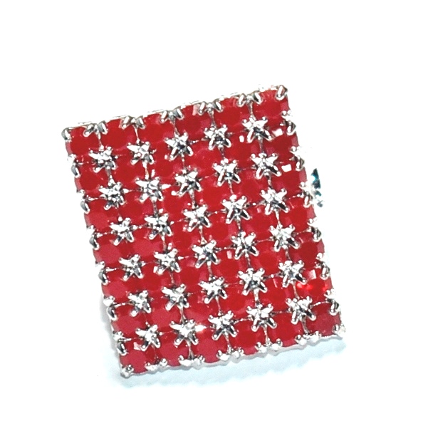 Sortija de cristal austriaco color rojo