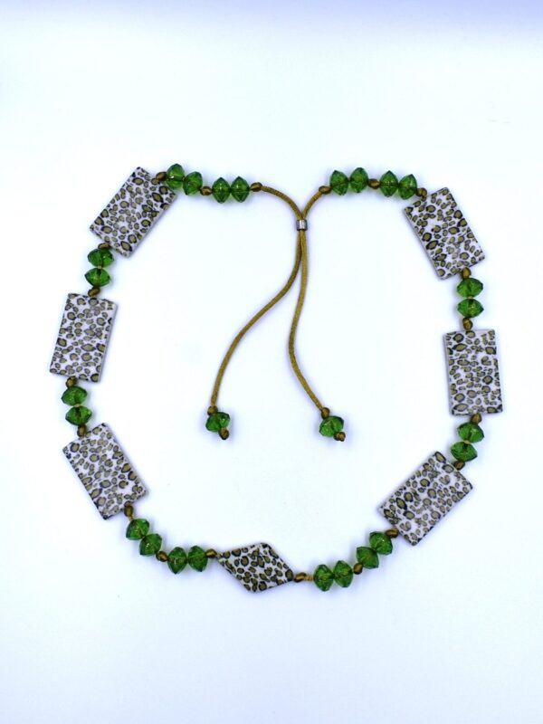 Collar midi de cordón de algodón verde
