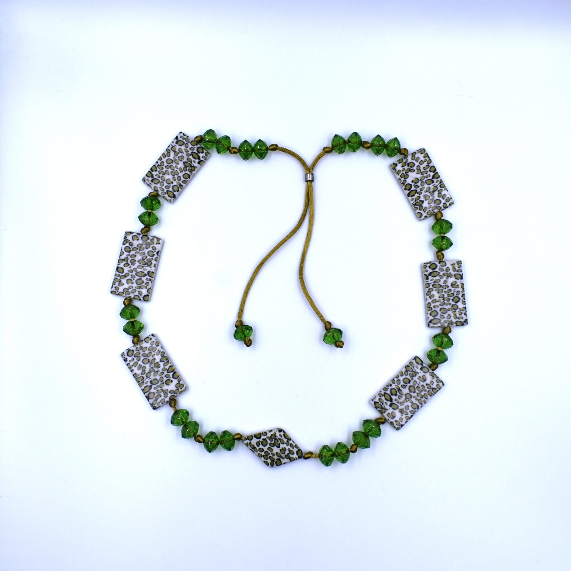 Collar midi de cordón de algodón verde