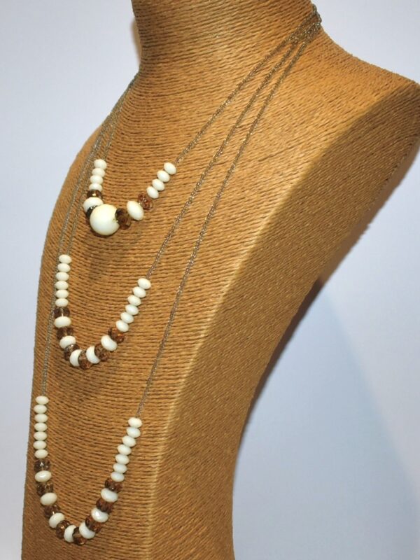 Collar largo con 2 tonos de cristal