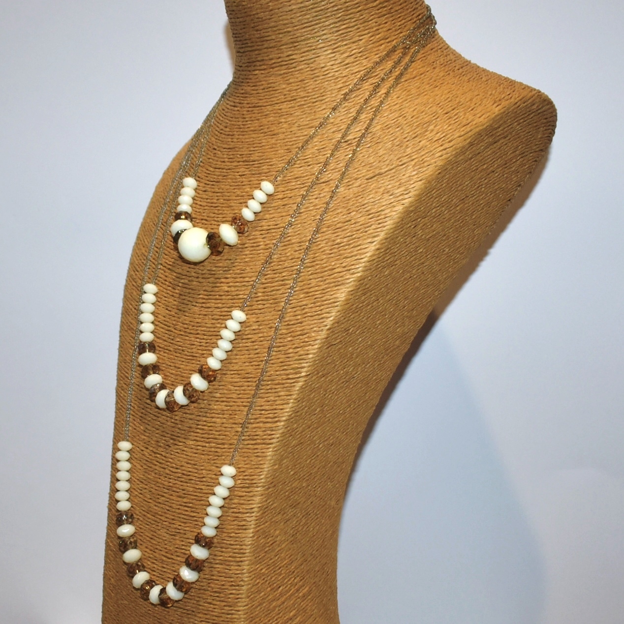 Collar largo con 2 tonos de cristal