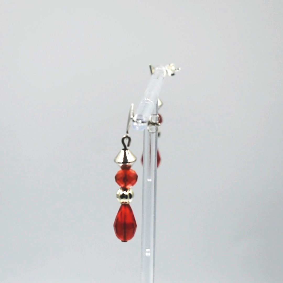 Pendientes de plata 925 con cristal y entrepiezas