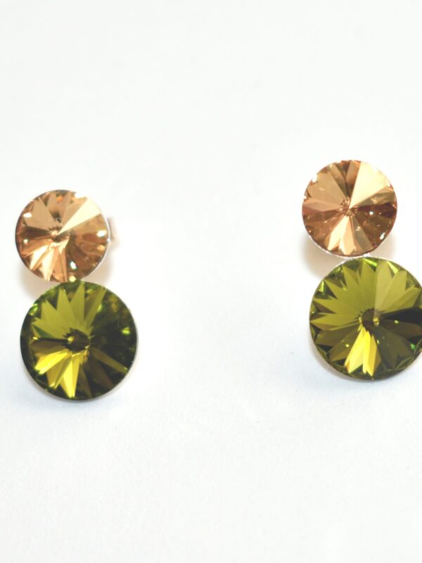 Pendientes plata de ley 925 con 2 tonos de cristal austriaco