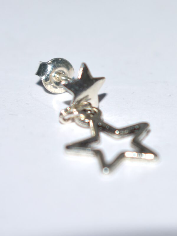 Pendientes de plata 925 con forma estrella calada