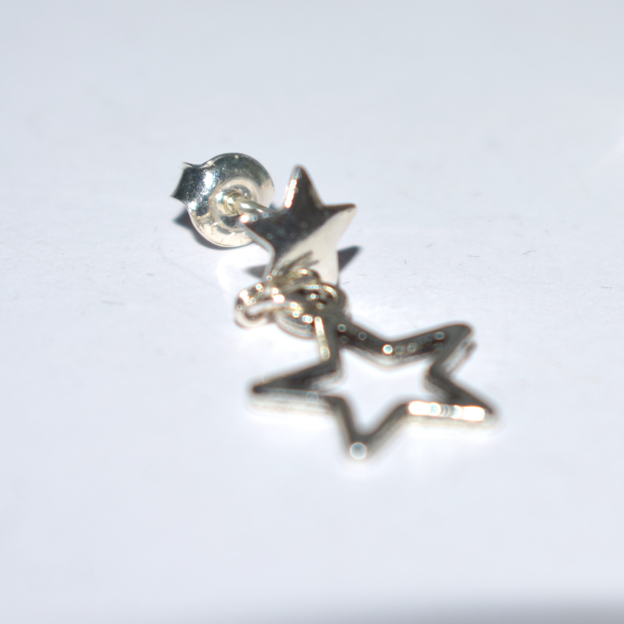 Pendientes de plata 925 con forma estrella calada