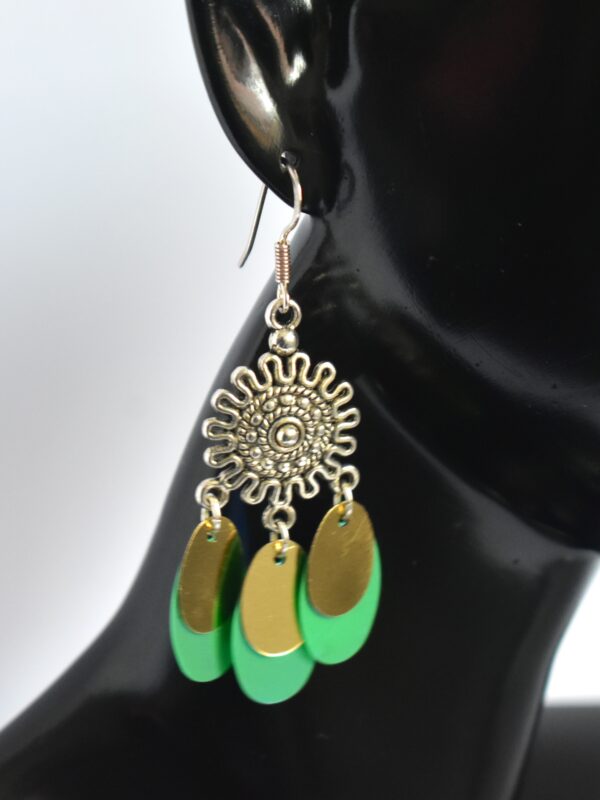 Pendientes semilargos de plata 925 y acetato