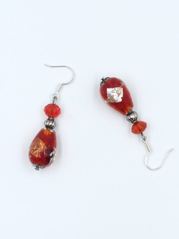 Pendientes semilargos de cristal italiano