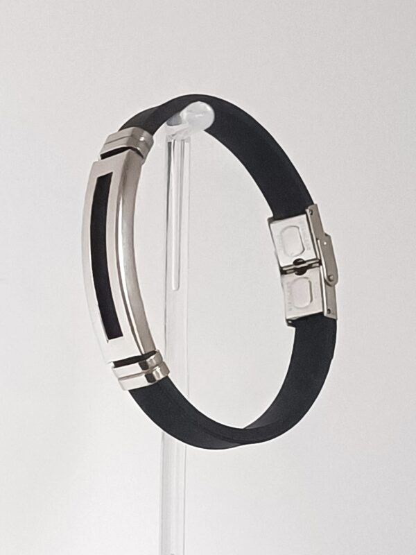 Pulsera con acero inox motivo rectangular