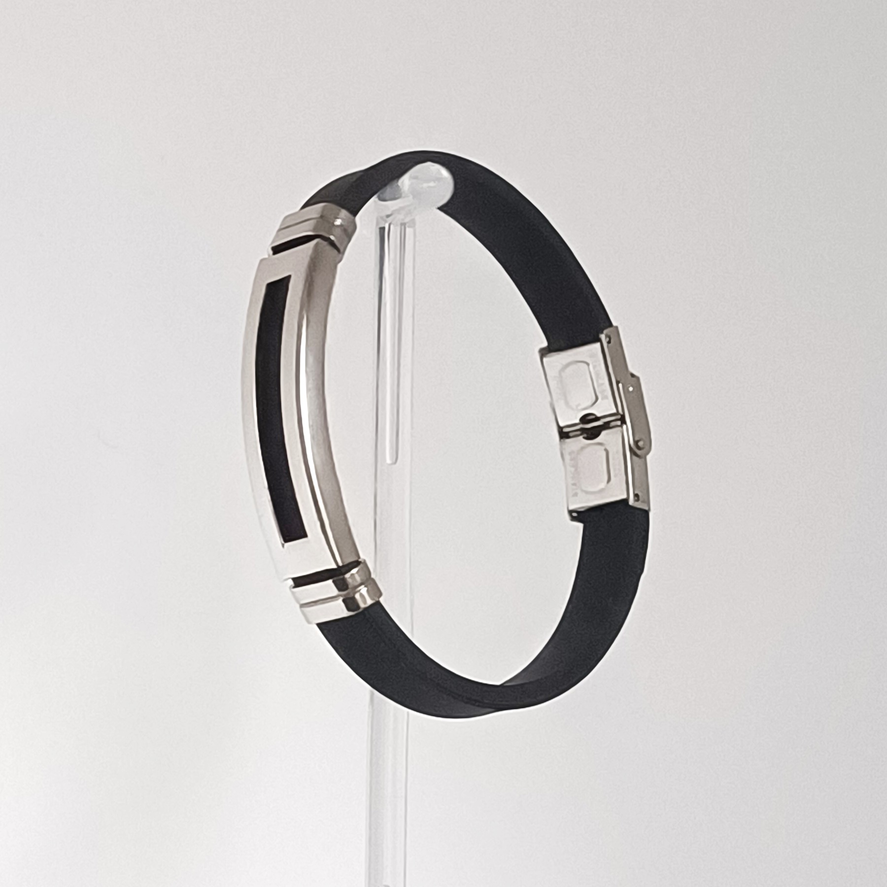 Pulsera con acero inox motivo rectangular
