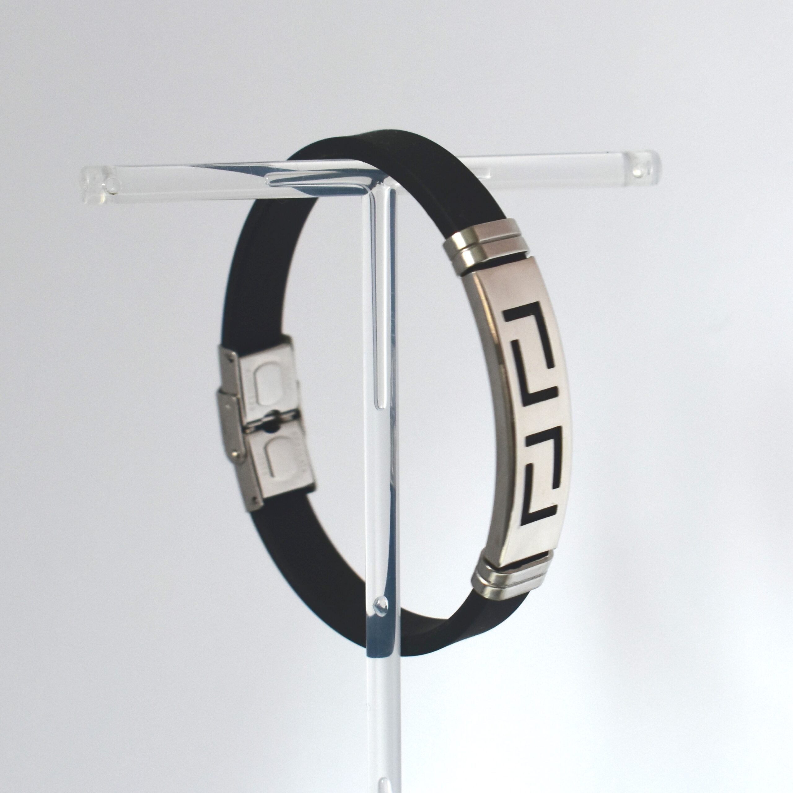 Pulsera con acero inox motivo geometrico