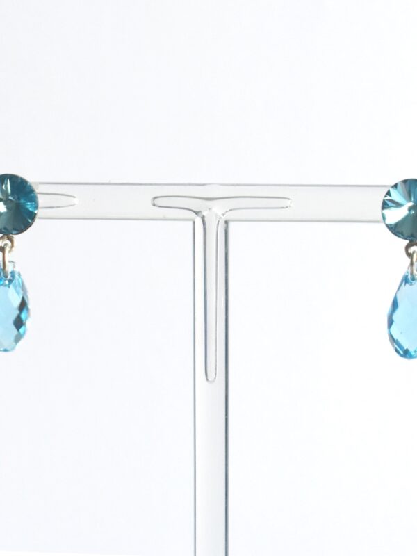 Pendientes semicolgantes de gota azul aguamarina