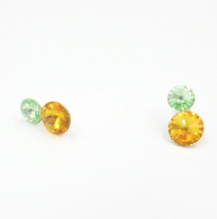 Pendientes plata de ley 925 en 2 tonos de cristal austriaco